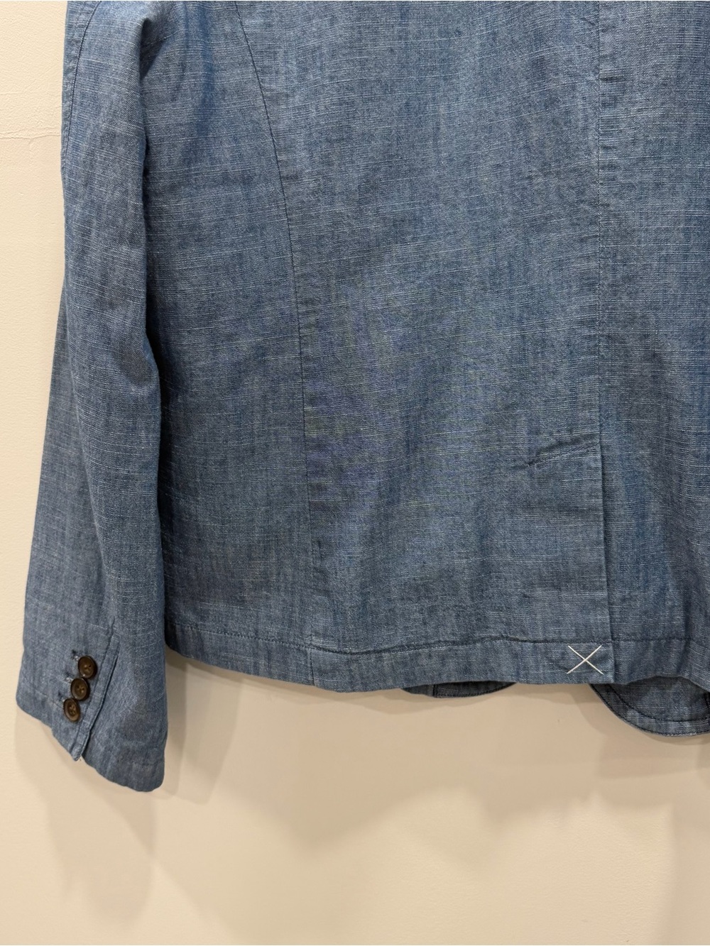 J. Crew Chambray Blazer Jacket Size 16 Cotton Classic Lightweight - Picture 8 of 10